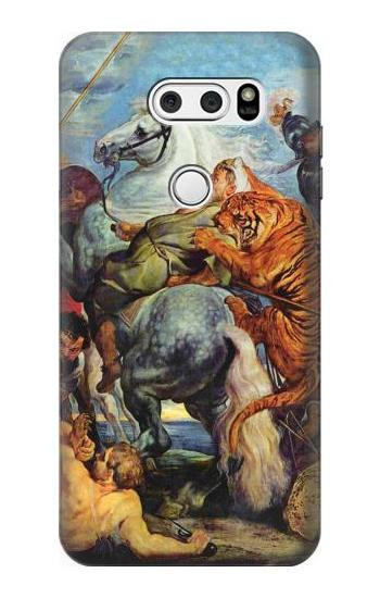 S3331 Peter Paul Rubens Tiger und Lowenjagd Hülle Schutzhülle Taschen für LG V30, LG V30 Plus, LG V30S ThinQ, LG V35, LG V35 ThinQ