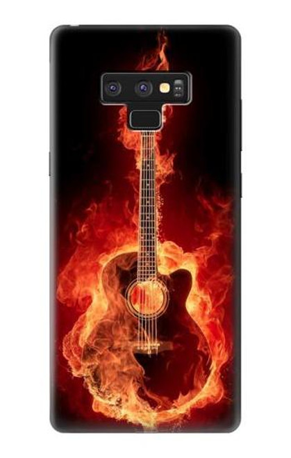 S0415 Fire Guitar Burn Hülle Schutzhülle Taschen für Note 9 Samsung Galaxy Note9