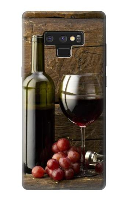S1316 Grapes Bottle and Glass of Red Wine Hülle Schutzhülle Taschen für Note 9 Samsung Galaxy Note9
