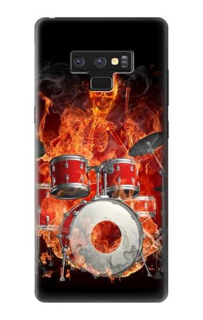 S1431 Skull Drum Fire Rock Hülle Schutzhülle Taschen für Note 9 Samsung Galaxy Note9