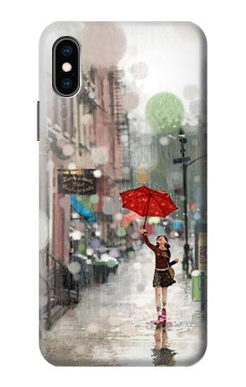 S0108 Girl in The Rain Hülle Schutzhülle Taschen für iPhone X, iPhone XS