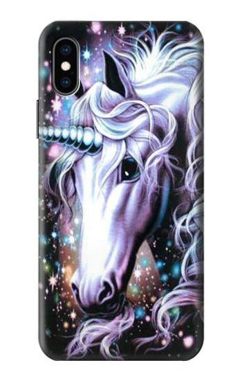 S0749 Unicorn Horse Hülle Schutzhülle Taschen für iPhone X, iPhone XS