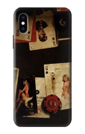 S1069 Old Vintage Sexy Poker Hülle Schutzhülle Taschen für iPhone X, iPhone XS