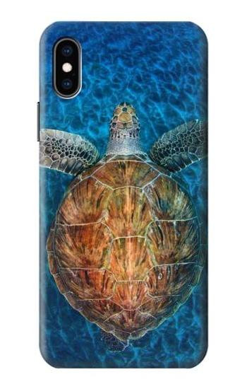 S1249 Blue Sea Turtle Hülle Schutzhülle Taschen für iPhone X, iPhone XS