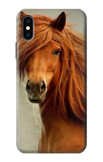 S1595 Beautiful Brown Horse Hülle Schutzhülle Taschen für iPhone X, iPhone XS