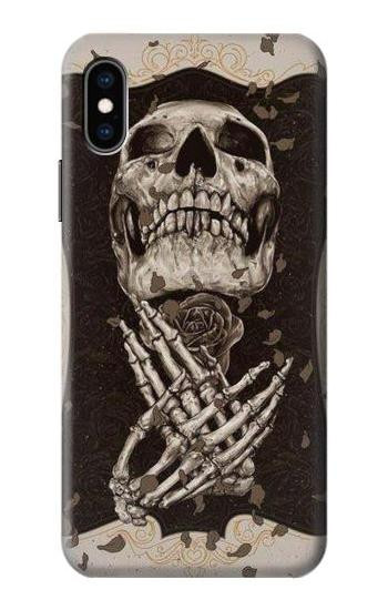 S1676 Skull Rose Hülle Schutzhülle Taschen für iPhone X, iPhone XS
