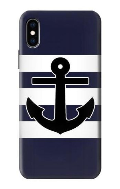 S2758 Anchor Navy Hülle Schutzhülle Taschen für iPhone X, iPhone XS