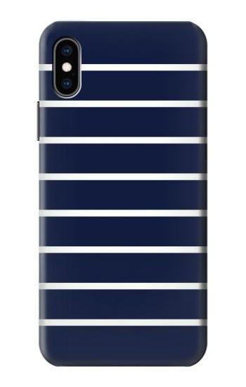 S2767 Navy White Striped Hülle Schutzhülle Taschen für iPhone X, iPhone XS