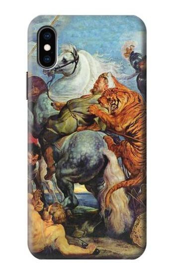 S3331 Peter Paul Rubens Tiger und Lowenjagd Hülle Schutzhülle Taschen für iPhone X, iPhone XS