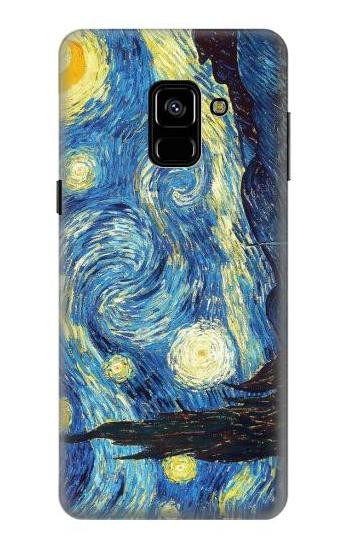 S0213 Van Gogh Starry Nights Hülle Schutzhülle Taschen für Samsung Galaxy A8 (2018)