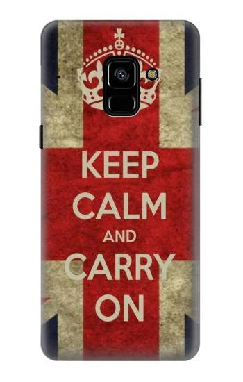 S0674 Keep Calm and Carry On Hülle Schutzhülle Taschen für Samsung Galaxy A8 (2018)