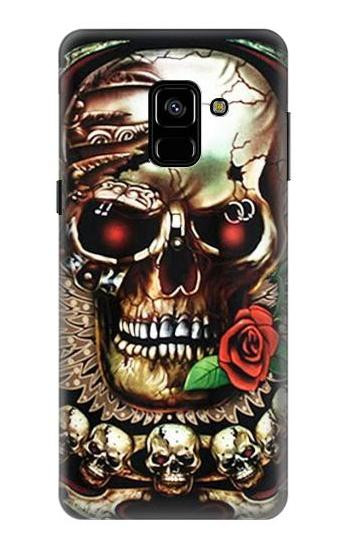 S0753 Skull Wing Rose Punk Hülle Schutzhülle Taschen für Samsung Galaxy A8 (2018)