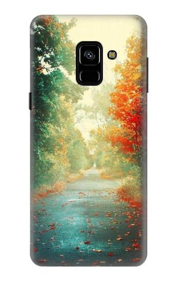 S0913 Road Through The Woods Hülle Schutzhülle Taschen für Samsung Galaxy A8 (2018)