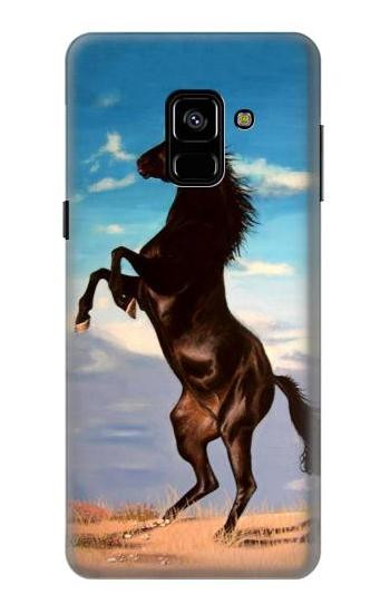 S0934 Wild Black Horse Hülle Schutzhülle Taschen für Samsung Galaxy A8 (2018)