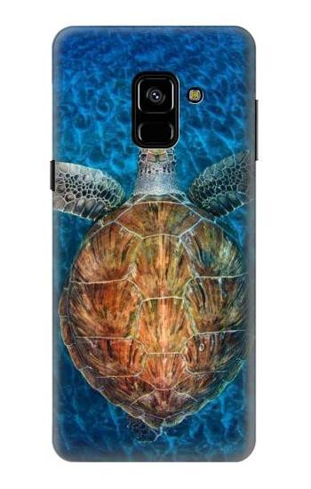 S1249 Blue Sea Turtle Hülle Schutzhülle Taschen für Samsung Galaxy A8 (2018)