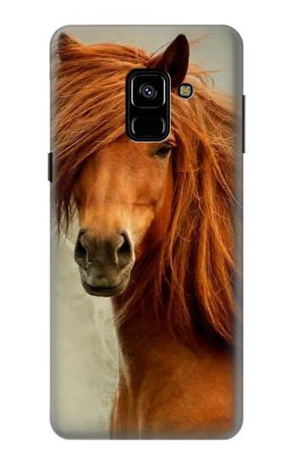 S1595 Beautiful Brown Horse Hülle Schutzhülle Taschen für Samsung Galaxy A8 (2018)