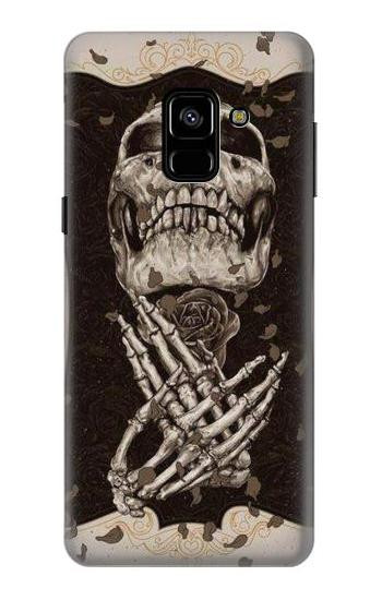 S1676 Skull Rose Hülle Schutzhülle Taschen für Samsung Galaxy A8 (2018)