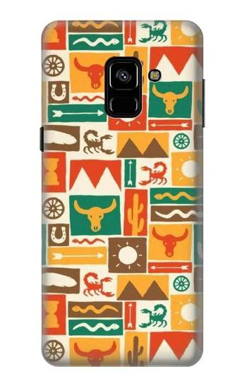 S1873 Western Pattern Hülle Schutzhülle Taschen für Samsung Galaxy A8 (2018)