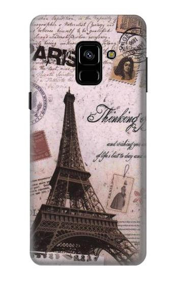 S2211 Paris Postcard Eiffel Tower Hülle Schutzhülle Taschen für Samsung Galaxy A8 (2018)