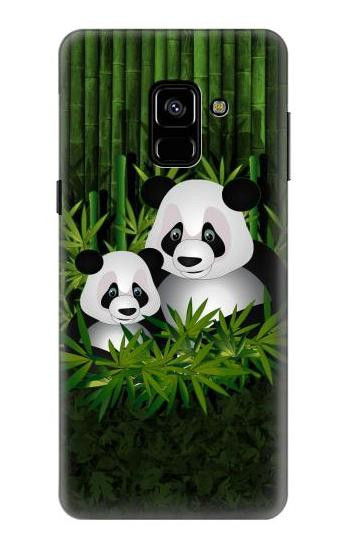 S2441 Panda Family Bamboo Forest Hülle Schutzhülle Taschen für Samsung Galaxy A8 (2018)