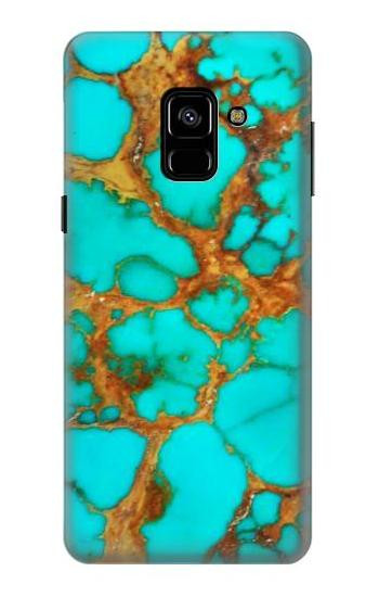 S2688 Aqua Copper Turquoise Gemstone Graphic Hülle Schutzhülle Taschen für Samsung Galaxy A8 (2018)