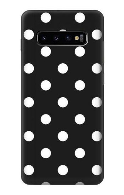 S2299 Black Polka Dots Hülle Schutzhülle Taschen für Samsung Galaxy S10 Plus
