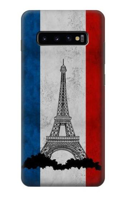 S2859 Vintage France Flag Eiffel Tower Hülle Schutzhülle Taschen für Samsung Galaxy S10 Plus