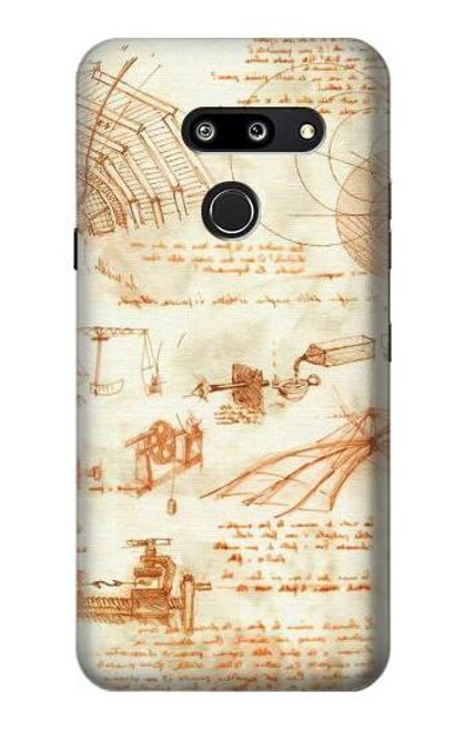 S0566 Technical Drawing Da Vinci Hülle Schutzhülle Taschen für LG G8 ThinQ