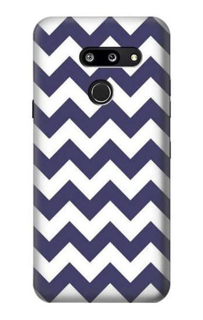 S2345 Navy Blue Shavron Zig Zag Pattern Hülle Schutzhülle Taschen für LG G8 ThinQ