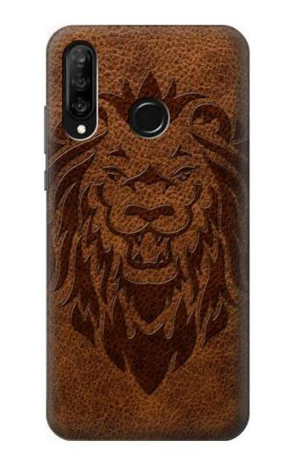 S2529 Leo Zodiac Tattoo Brown Graphic Print Hülle Schutzhülle Taschen für Huawei P30 lite