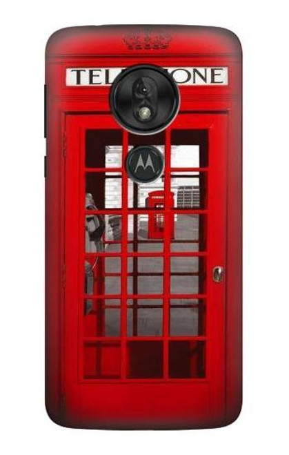 S0058 British Red Telephone Box Hülle Schutzhülle Taschen für Motorola Moto G7 Play