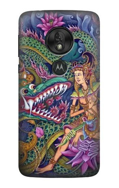 S1240 Bali Painting Hülle Schutzhülle Taschen für Motorola Moto G7 Play