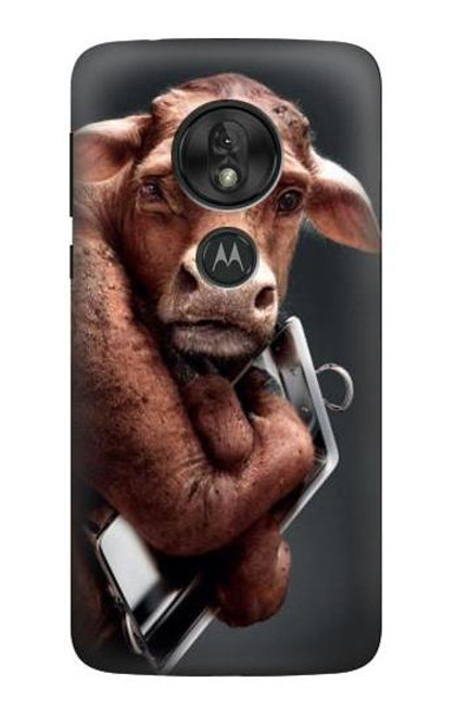 S1271 Crazy Cow Hülle Schutzhülle Taschen für Motorola Moto G7 Play