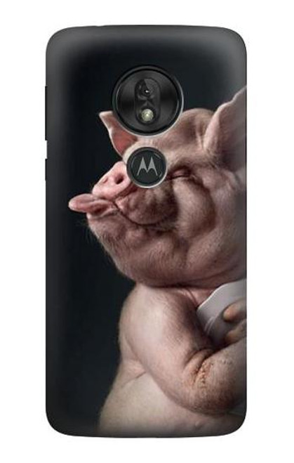 S1273 Crazy Pig Hülle Schutzhülle Taschen für Motorola Moto G7 Play