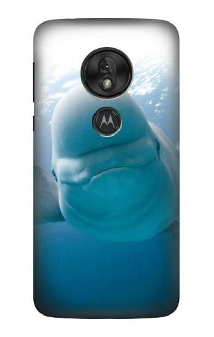 S1801 Beluga Whale Smile Whale Hülle Schutzhülle Taschen für Motorola Moto G7 Play
