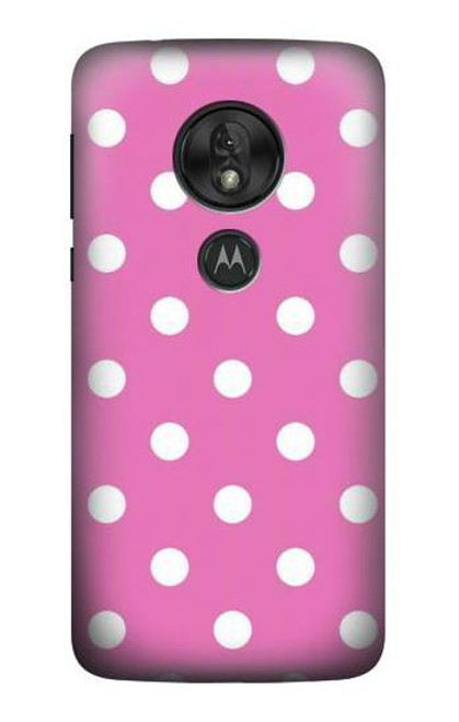 S2358 Pink Polka Dots Hülle Schutzhülle Taschen für Motorola Moto G7 Play
