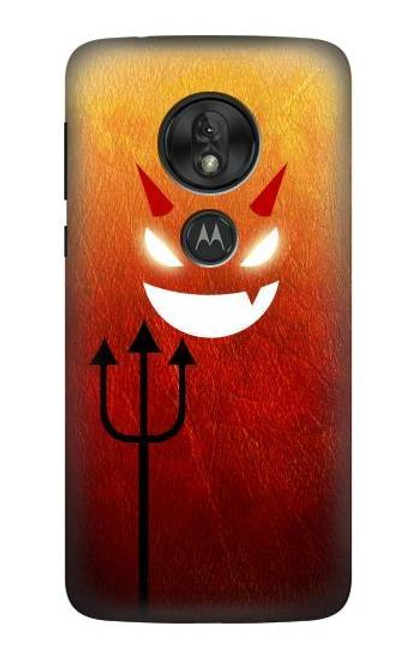 S2454 Red Cute Little Devil Cartoon Hülle Schutzhülle Taschen für Motorola Moto G7 Play