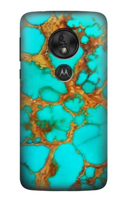 S2688 Aqua Copper Turquoise Gemstone Graphic Hülle Schutzhülle Taschen für Motorola Moto G7 Play