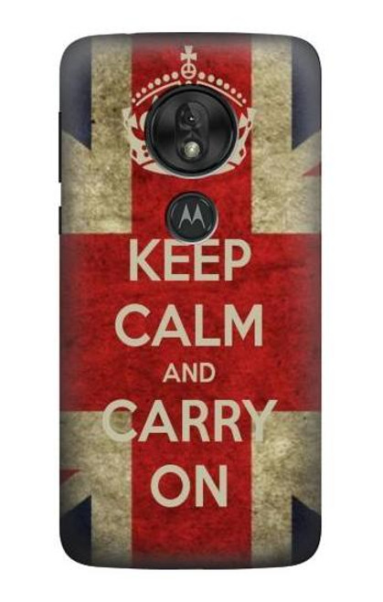 S0674 Keep Calm and Carry On Hülle Schutzhülle Taschen für Motorola Moto G7 Power