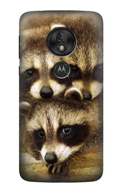 S0977 Baby Raccoons Hülle Schutzhülle Taschen für Motorola Moto G7 Power