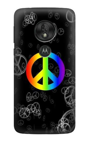 S2356 Peace Sign Hülle Schutzhülle Taschen für Motorola Moto G7 Power
