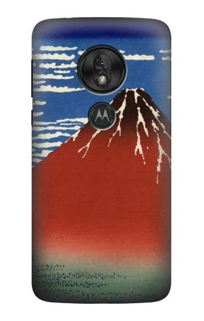 S2390 Katsushika Hokusai Red Fuji Hülle Schutzhülle Taschen für Motorola Moto G7 Power