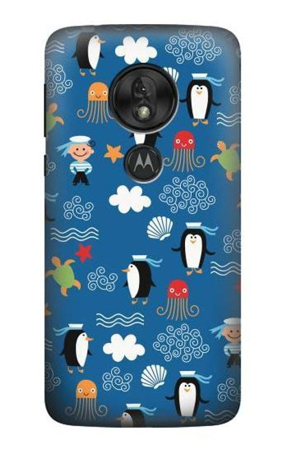 S2572 Marine Penguin Pattern Hülle Schutzhülle Taschen für Motorola Moto G7 Power