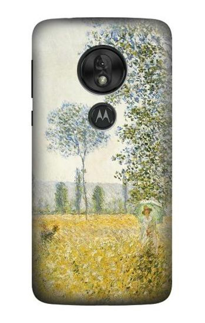 S2682 Claude Monet Fields In Spring Hülle Schutzhülle Taschen für Motorola Moto G7 Power