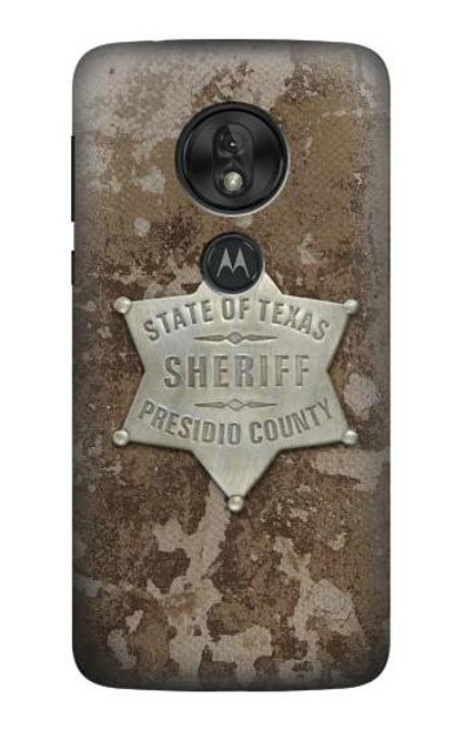 S2868 Texas Presidio County Sheriff Badge Hülle Schutzhülle Taschen für Motorola Moto G7 Power