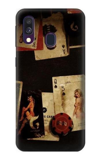 S1069 Old Vintage Sexy Poker Hülle Schutzhülle Taschen für Samsung Galaxy A40