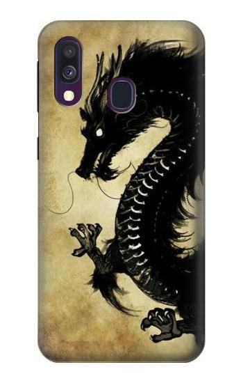 S1482 Black Dragon Painting Hülle Schutzhülle Taschen für Samsung Galaxy A40
