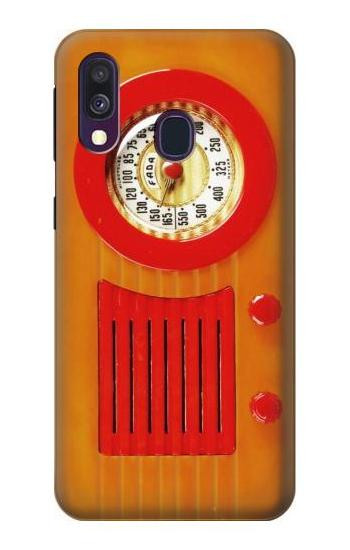 S2780 Vintage Orange Bakelite Radio Hülle Schutzhülle Taschen für Samsung Galaxy A40