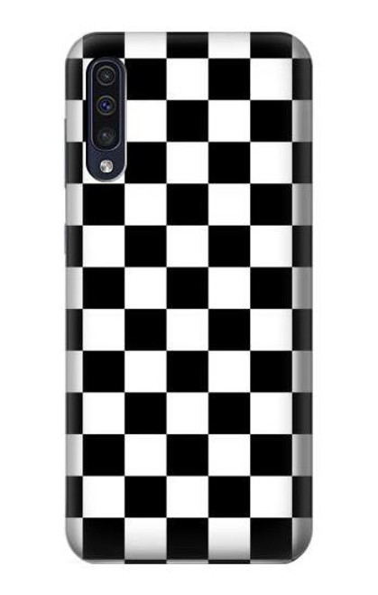 S1611 Black and White Check Chess Board Hülle Schutzhülle Taschen für Samsung Galaxy A50