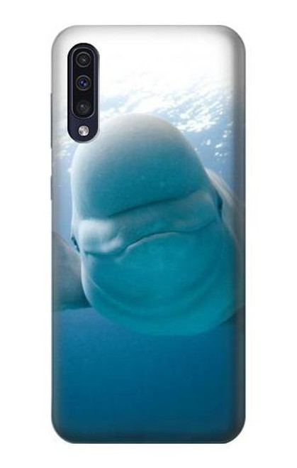 S1801 Beluga Whale Smile Whale Hülle Schutzhülle Taschen für Samsung Galaxy A50